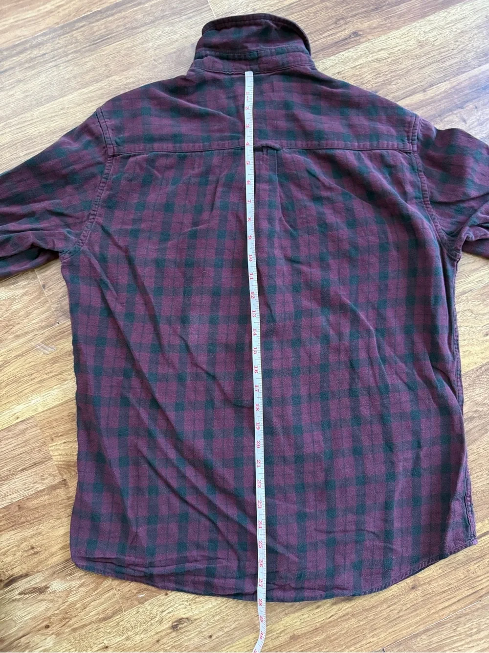 Chaps Men’s Maroon and Black Plaid Button-Down Shirt